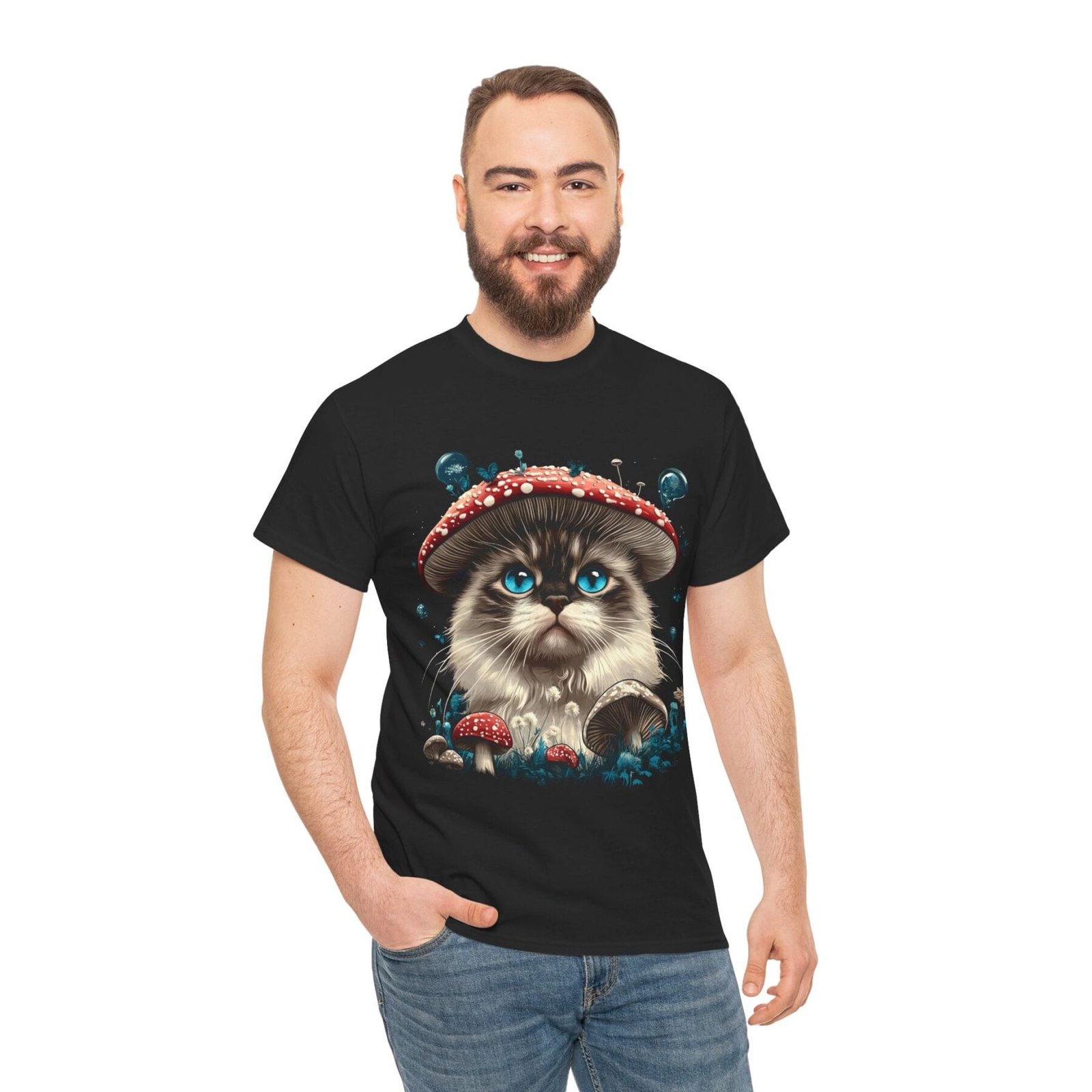 Grzybokot: T-shirt muchomor kot 5 – unisex - Image 13