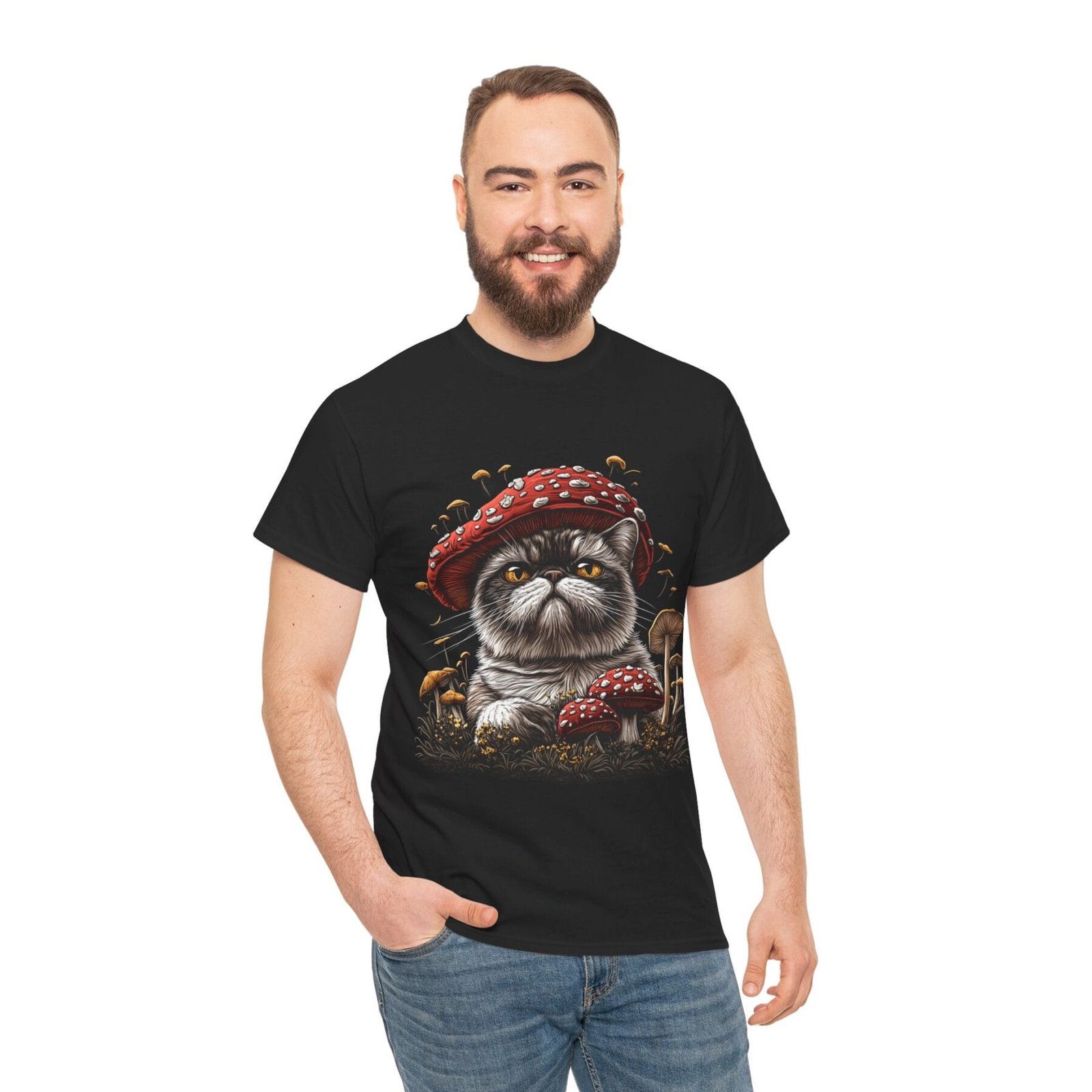 Grzybokot: T-shirt muchomor kot 4 – unisex - Image 13